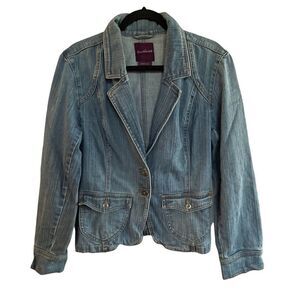 Gloria Vanderbilt ~ Vintage 2 button denim jacket/blazer ~ size Large